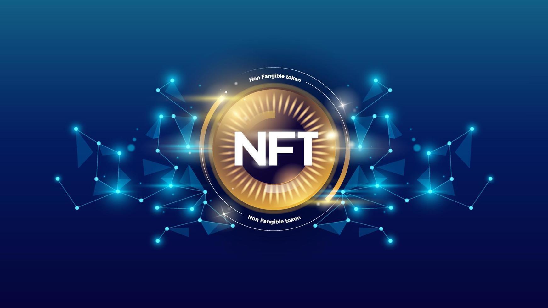 crypto tocken nft. icke fungibel token. vektor illustration design.