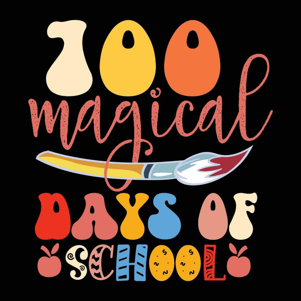 100 dagar av skola t-shirt design och bunt vektor