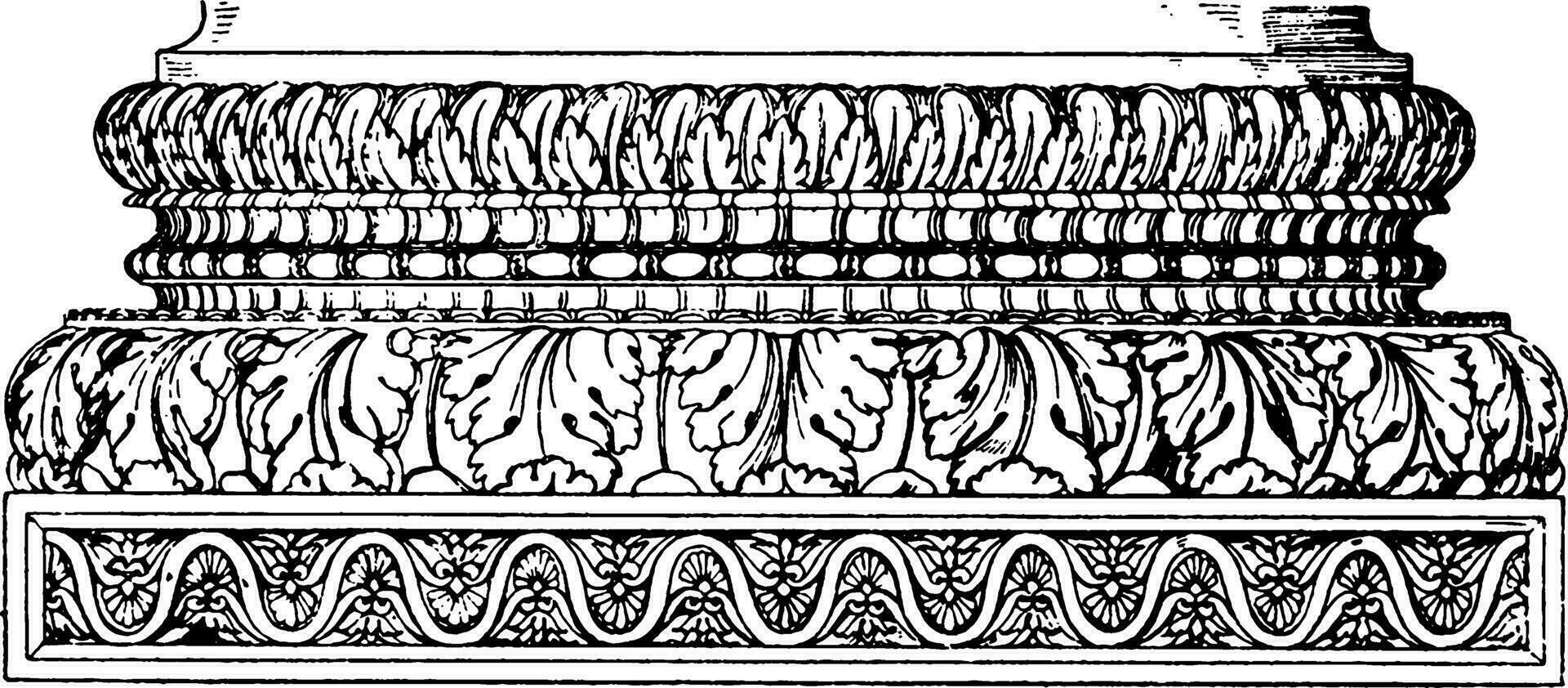 roman bas, harmoni, årgång gravyr. vektor