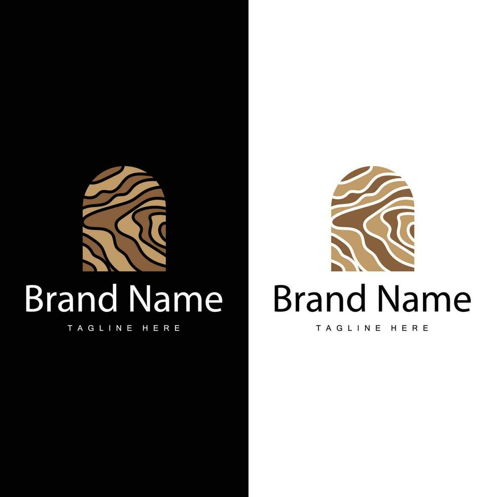 Baum Rinde Logo Design Vektor einfach Holz Textur Rinde Illustration Symbol