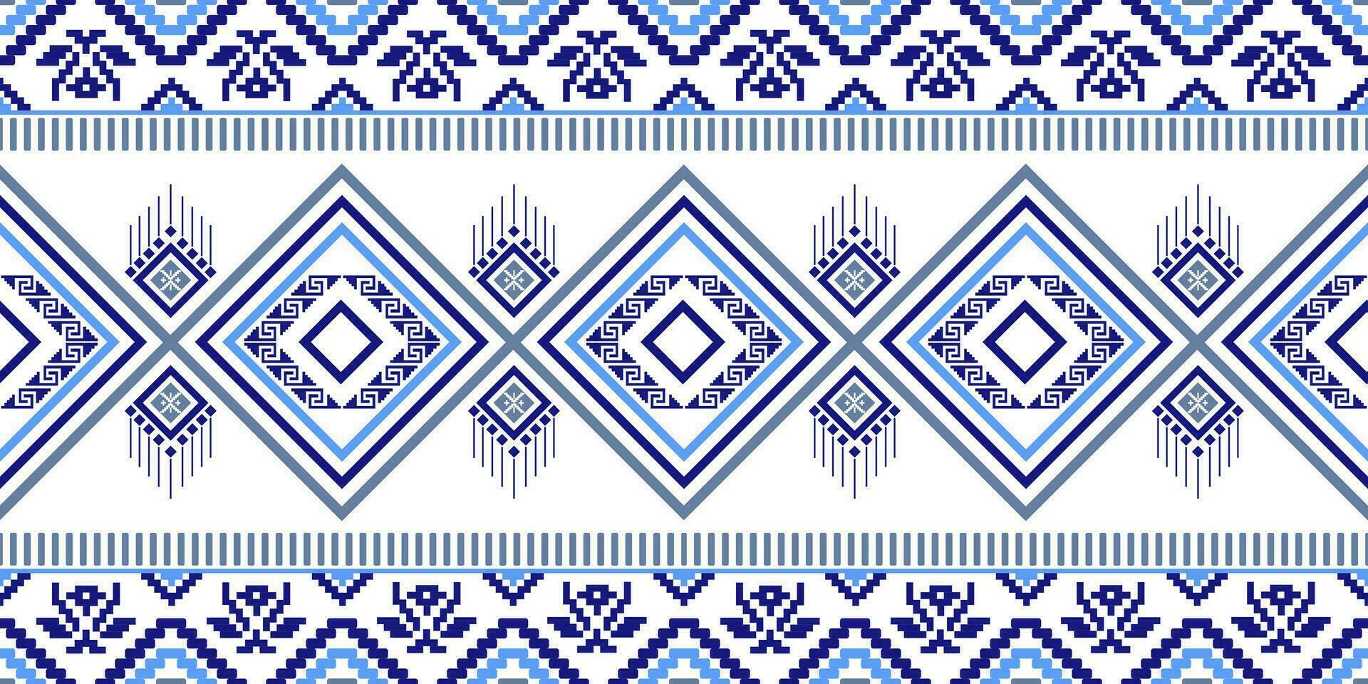 matta etnisk mönster konst. ikat etnisk sömlös mönster i stam. design för bakgrund, tapet, vektor illustration, tyg, Kläder, matta, textil, batik, broderi.