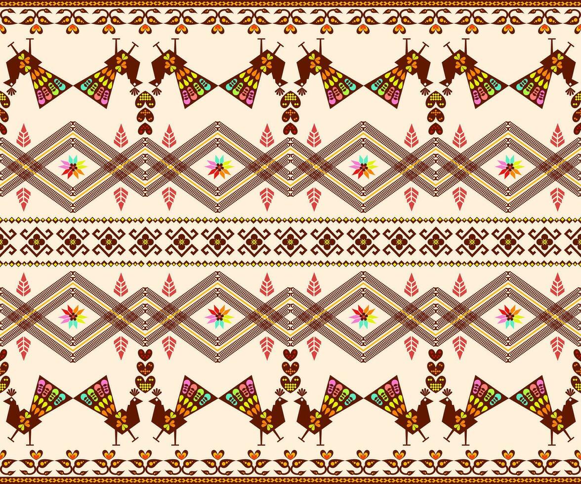 etnisk abstrakt ikat konst. sömlös mönster i stam, folk broderi, och mexikansk konst stil. aztec geometrisk design för matta, tapet, Kläder, omslag, tyg, omslag, textil- vektor