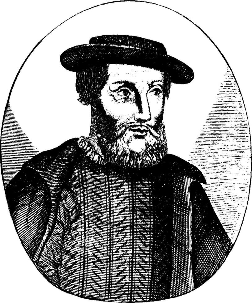 hernan cortes, årgång illustration vektor