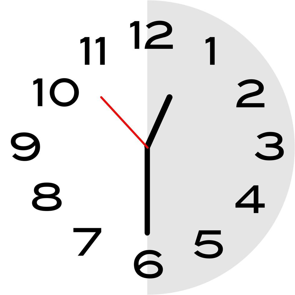 Symbol für die analoge Uhr um halb zwölf vektor