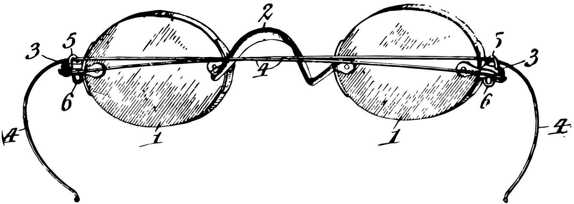 früh Design Brille Jahrgang Illustration. vektor