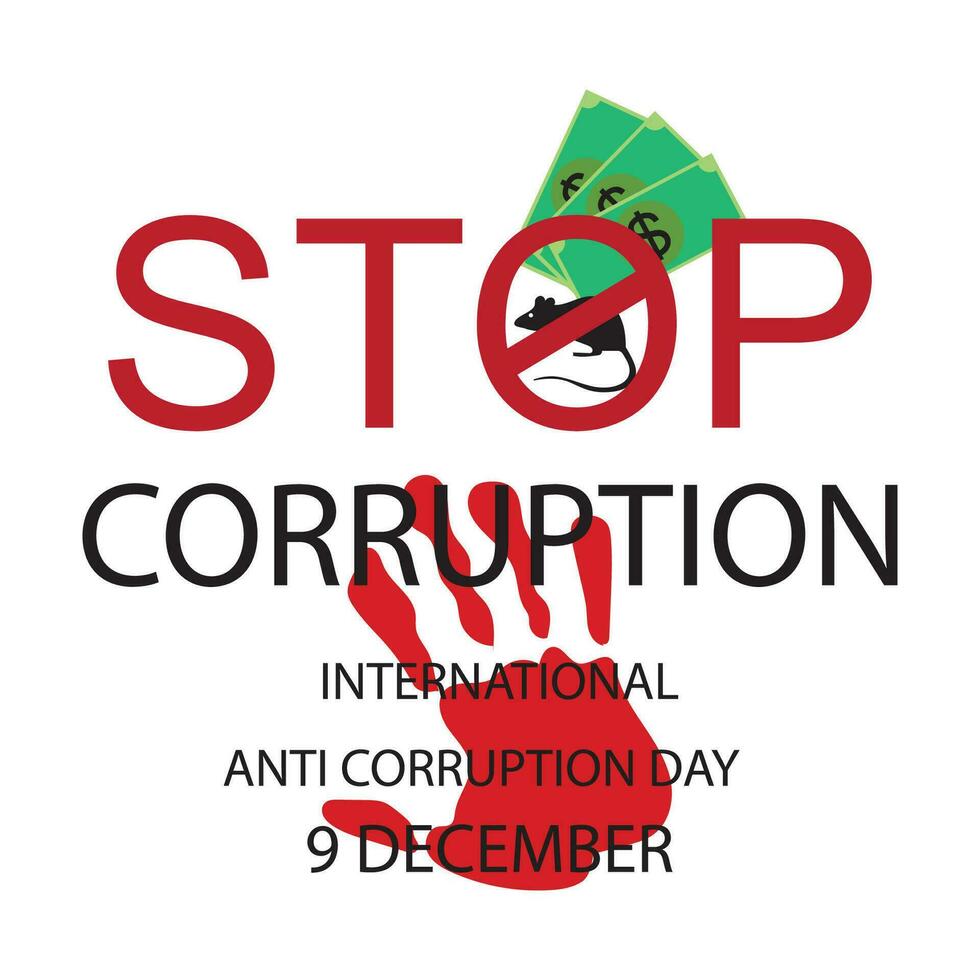 International Anti Korruption Tag. Bestechung ist ein kriminell Delikt. sagen Nein zu Korruption. erziehen Ihre Stimme gegen Ungerechtigkeit. kontinuierlich Linie Kunst Vektor