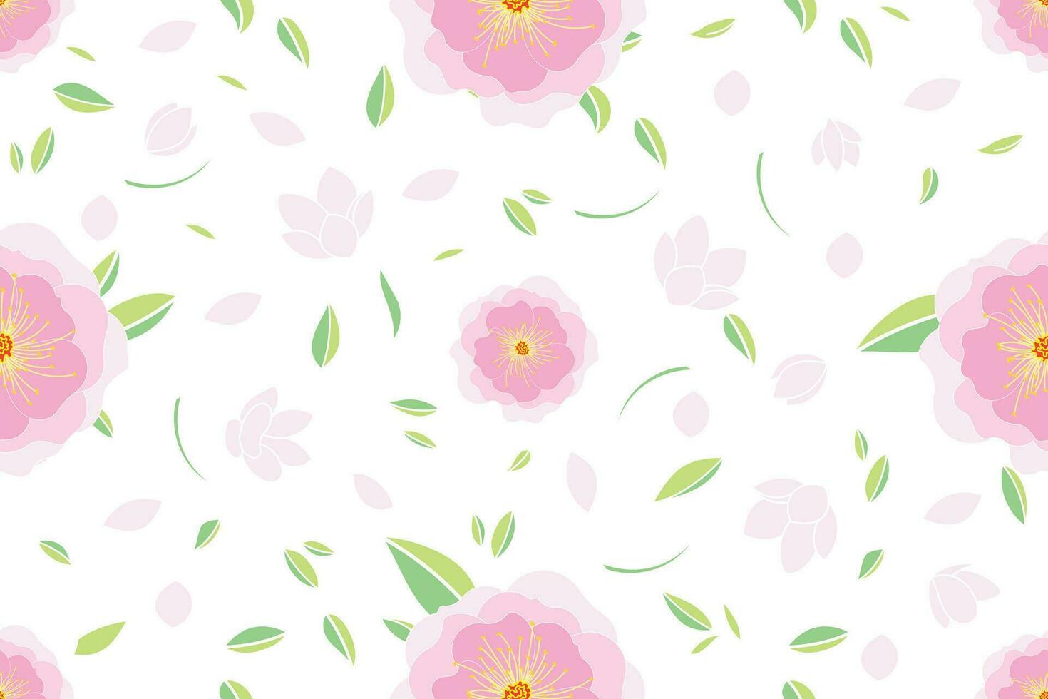 illustration av rosa reste sig blomma med löv på vit bakgrund vektor