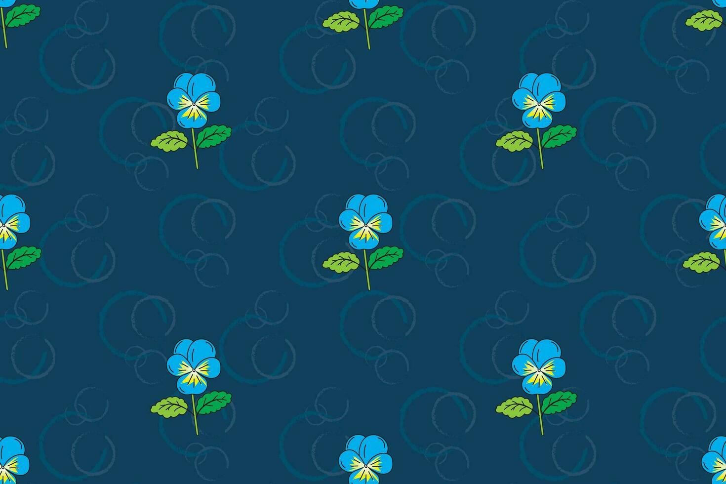 Illustration, das panisch Blume mit Kreis auf Blau Hintergrund. vektor