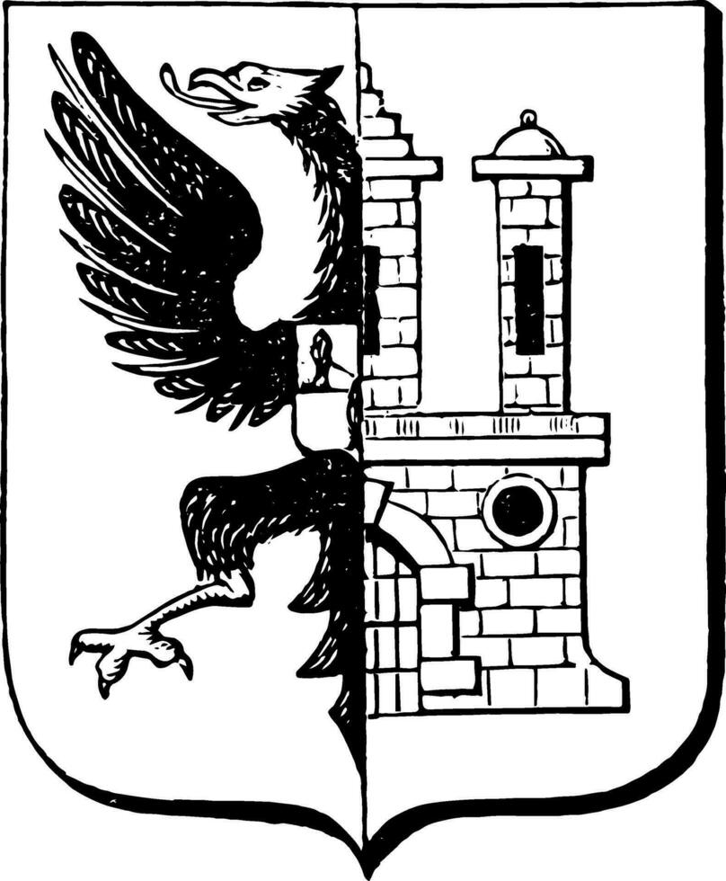 das großartig Siegel von Bergedorf ist ein deutsch-bergedorf Mantel, Jahrgang Gravur. vektor