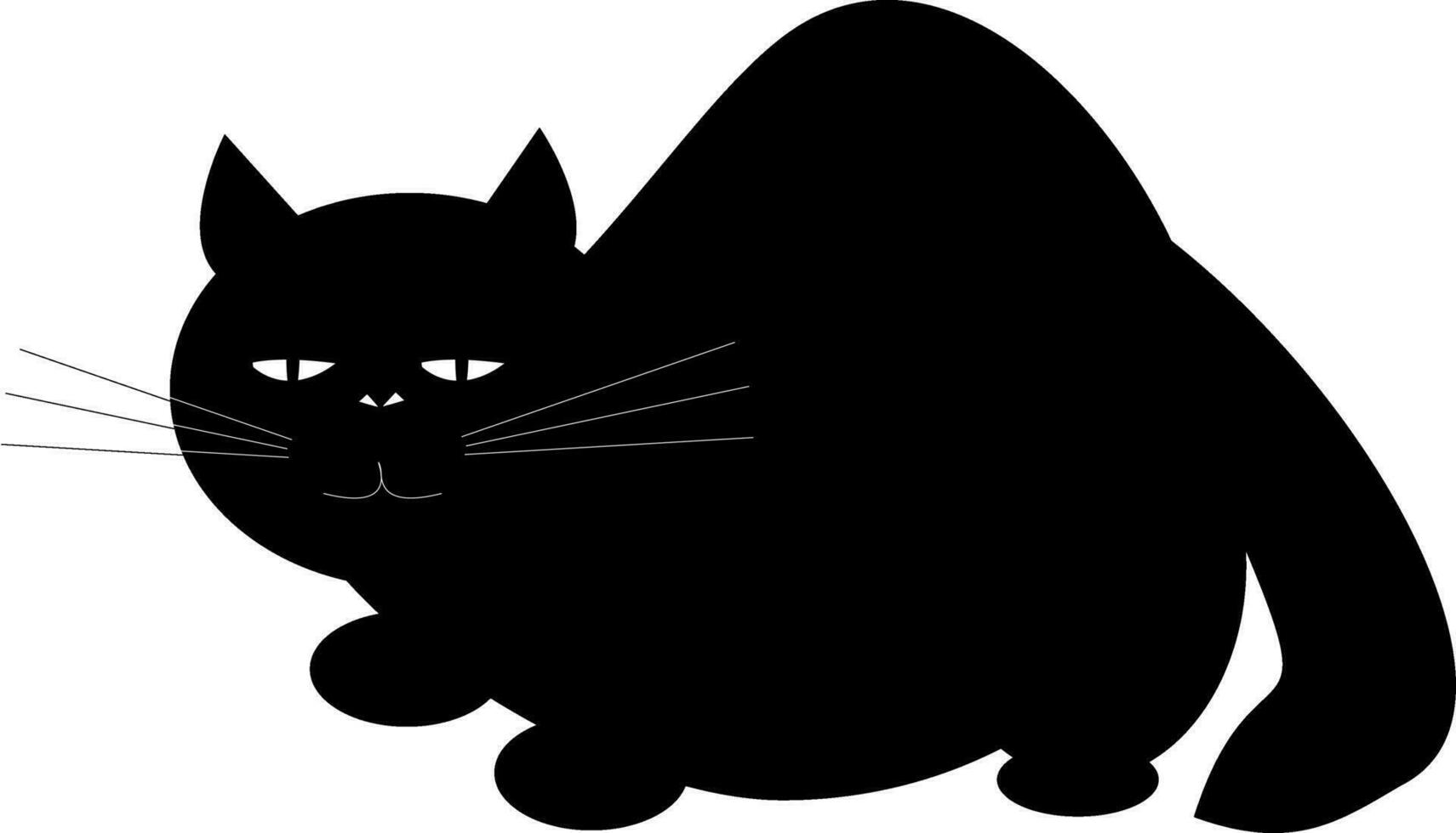 svart katt vektor Färg illustration.