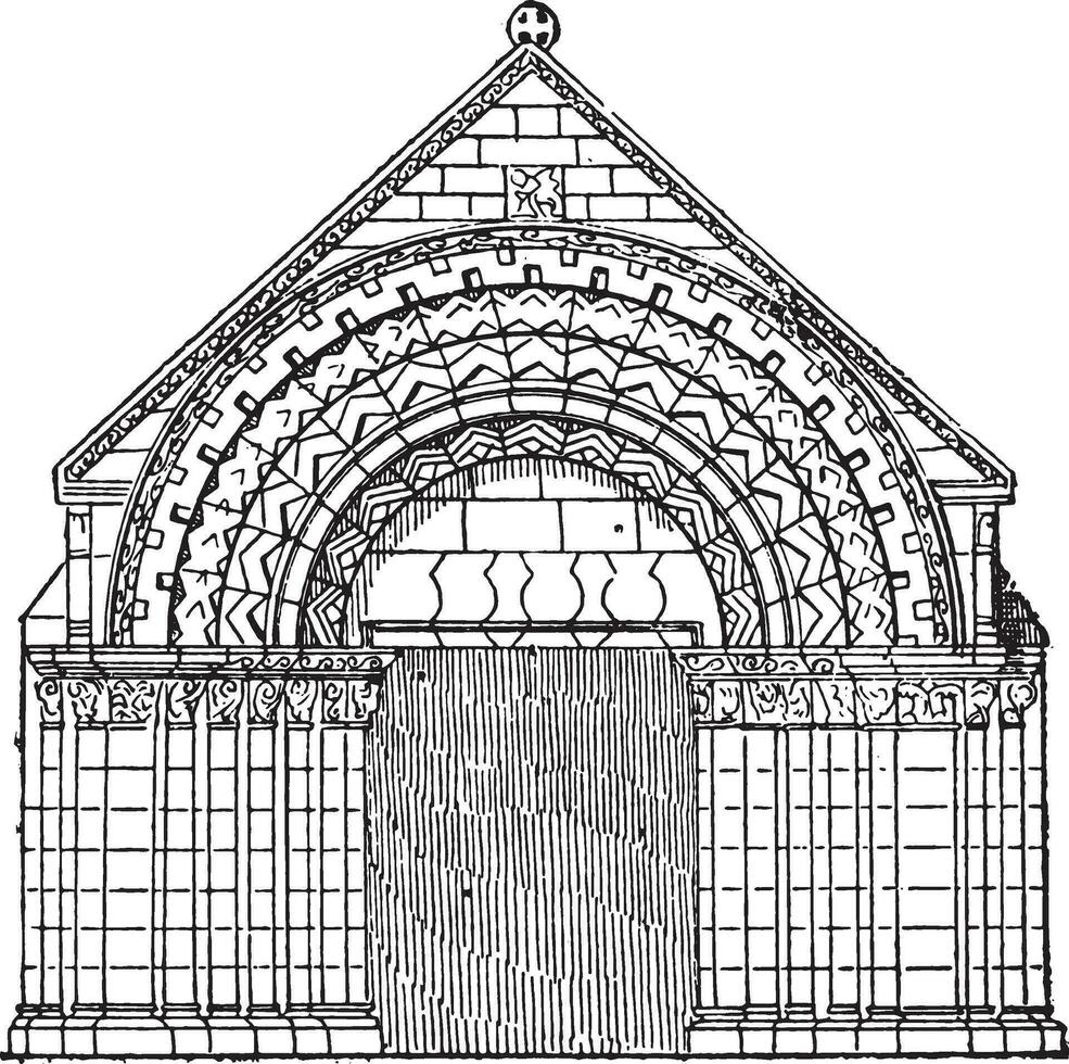 archivolt, årgång gravyr. vektor