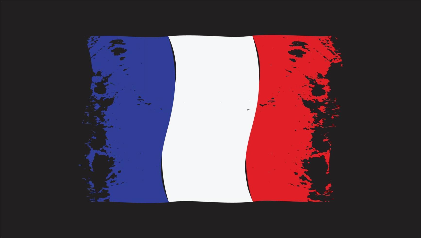 frankrike flagga transparent akvarellmålad pensel vektor