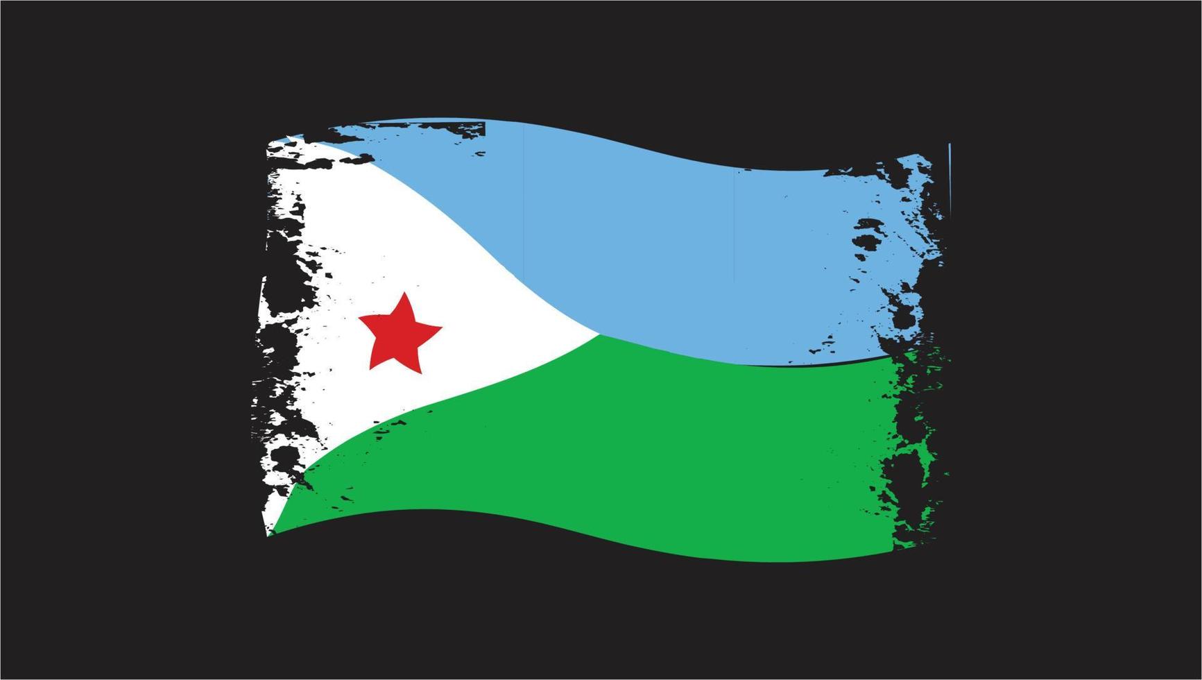 Dschibuti-Land transparente wellenförmige Flagge Grunge-Pinsel png vektor