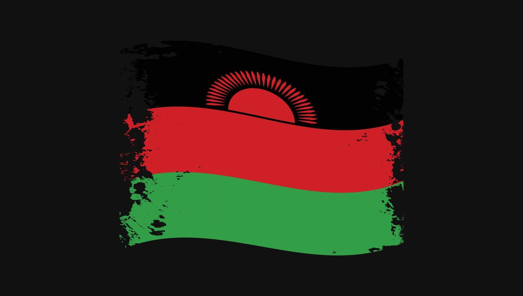 malawi flagge transparenter aquarell gemalter pinsel vektor