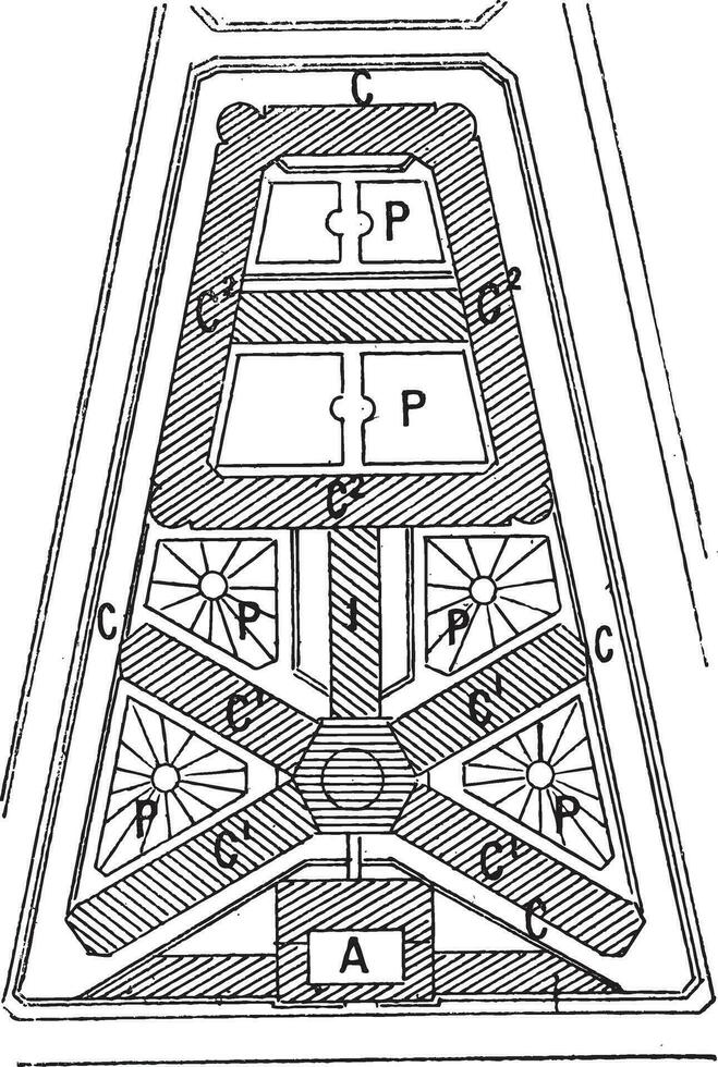 fängelse, årgång gravyr. vektor