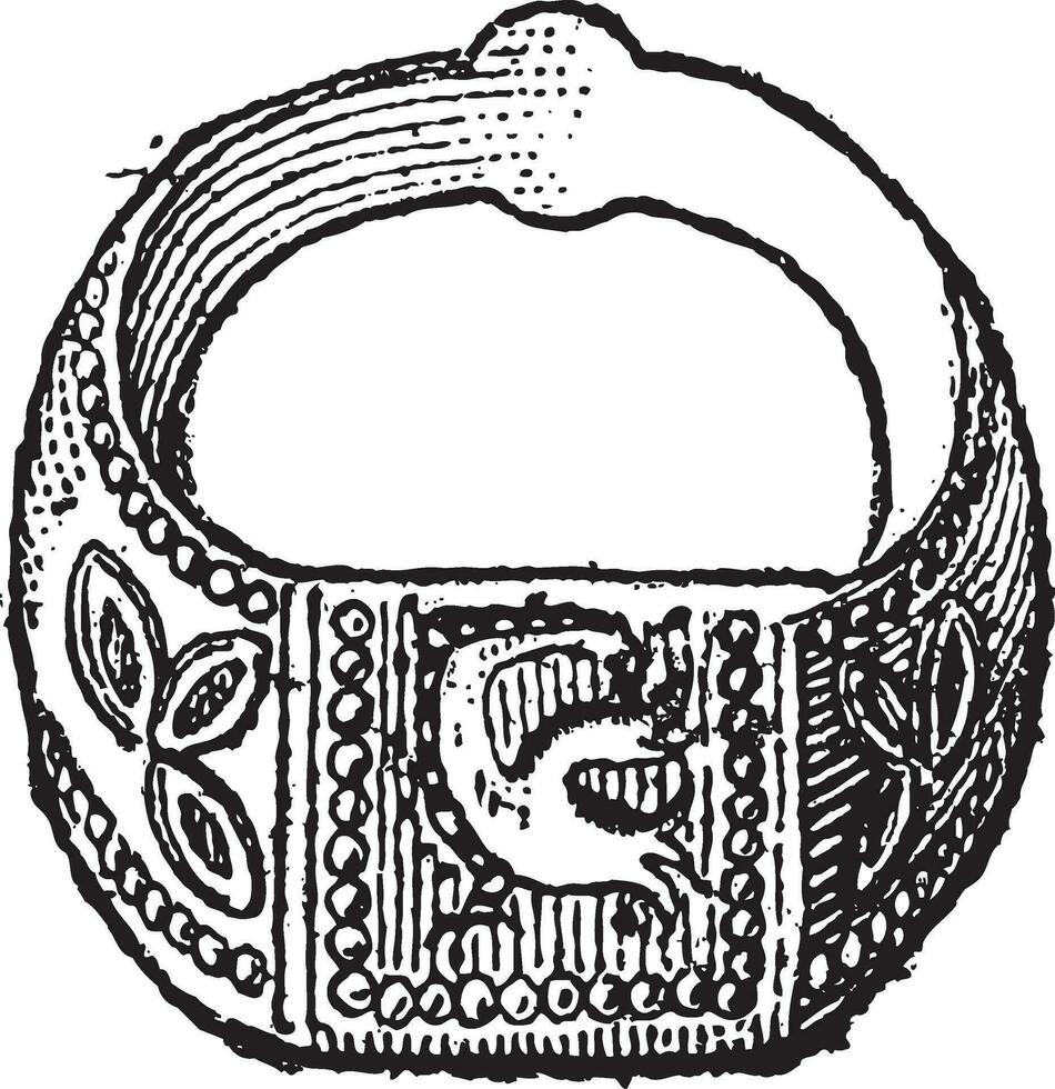 Siegel, Signet Ring mit das Symbol von das Taube, Jahrgang Gravur. vektor