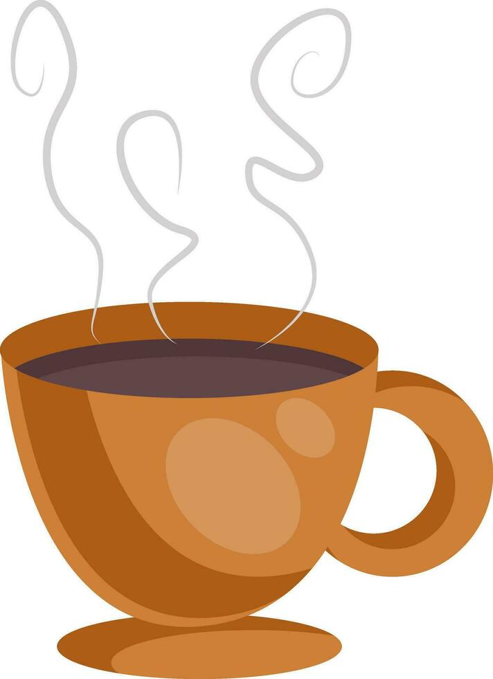 Orange Tasse von Kaffee Vektor Illustration auf Weiß Hintergrund.
