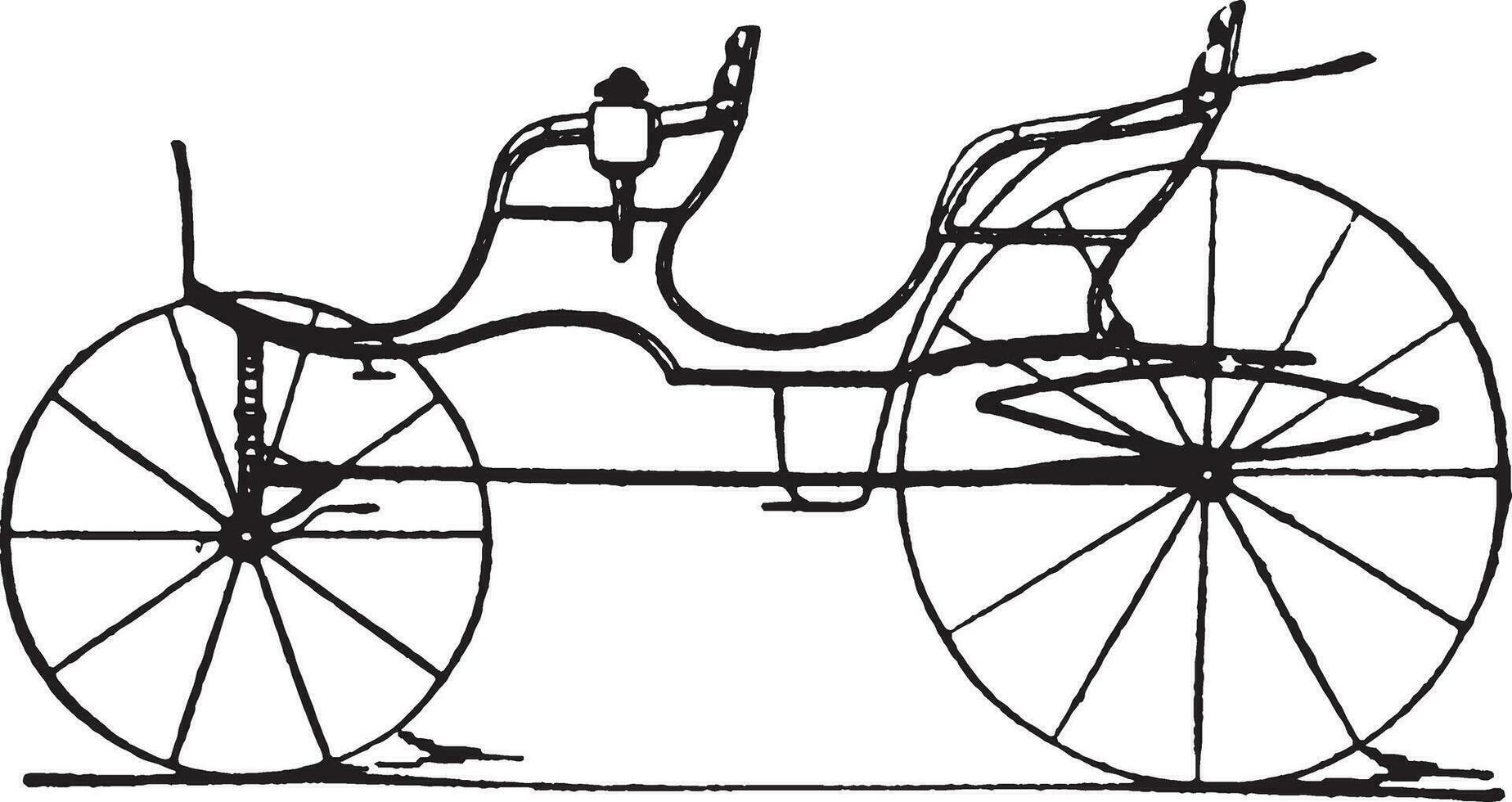 vier bestehen öffnen Phaeton, Jahrgang Illustration. vektor