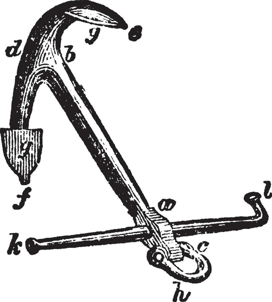 verbreitet Anker, Jahrgang Illustration. vektor