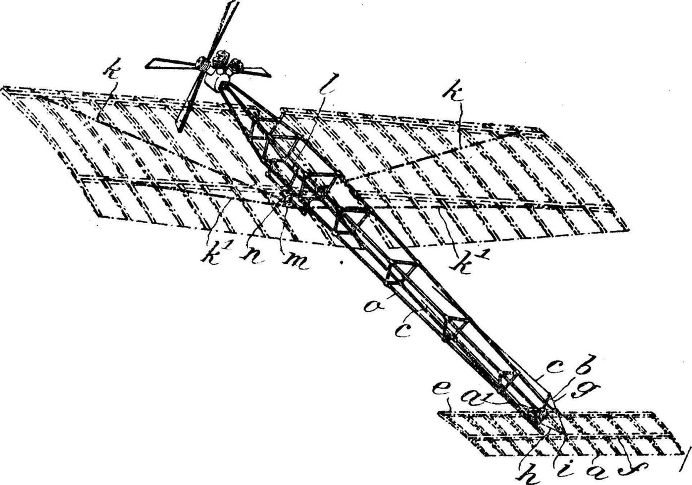 fast vinge flygplan, årgång illustration. vektor