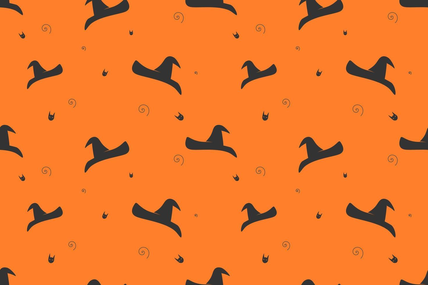 halloween häxhatt sömlös mönster orange design vektor