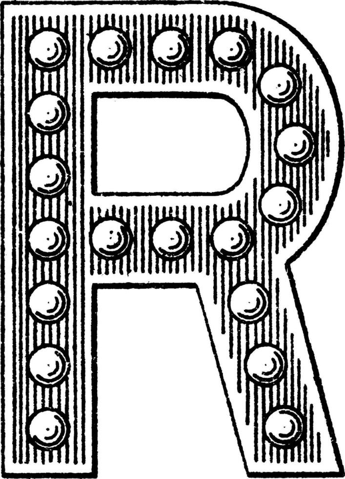 brev tecken r, årgång illustration vektor