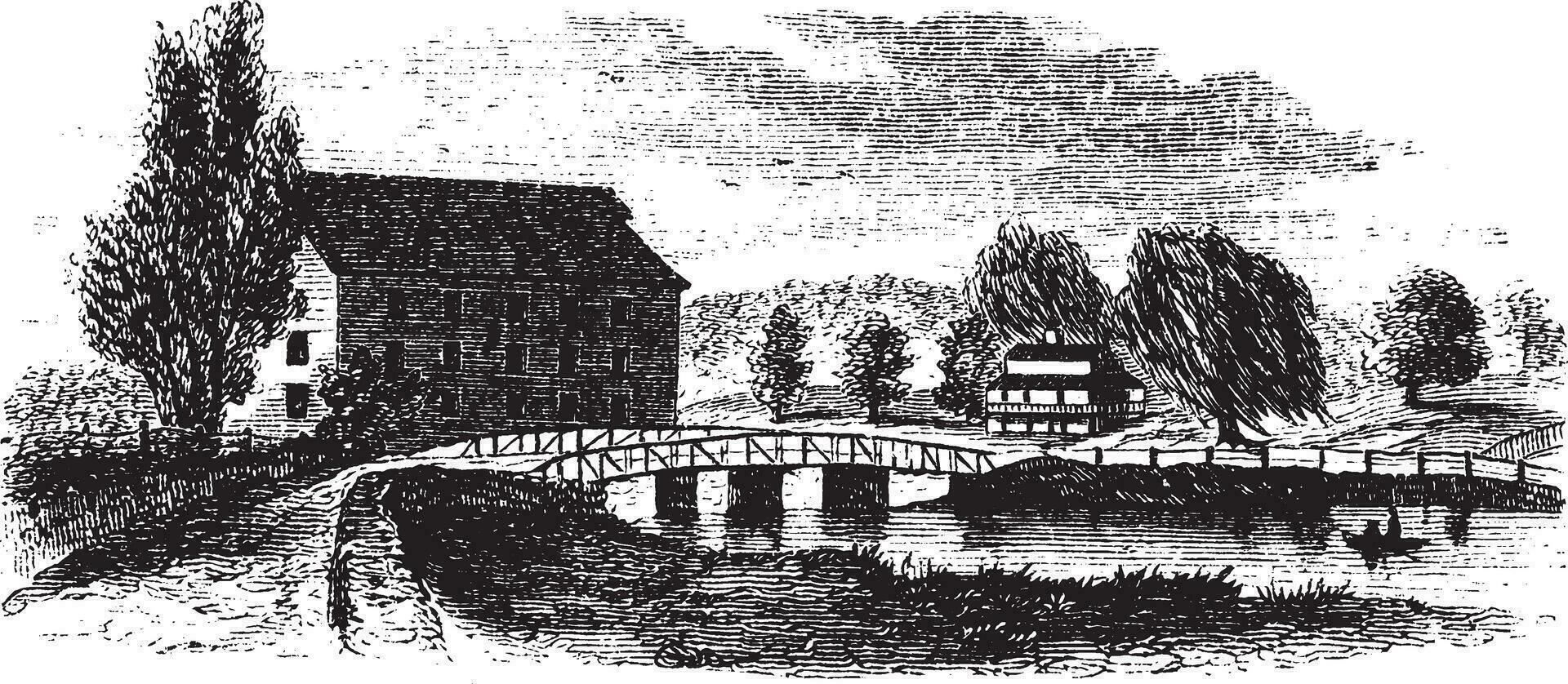 König Brücke, Jahrgang Illustration. vektor