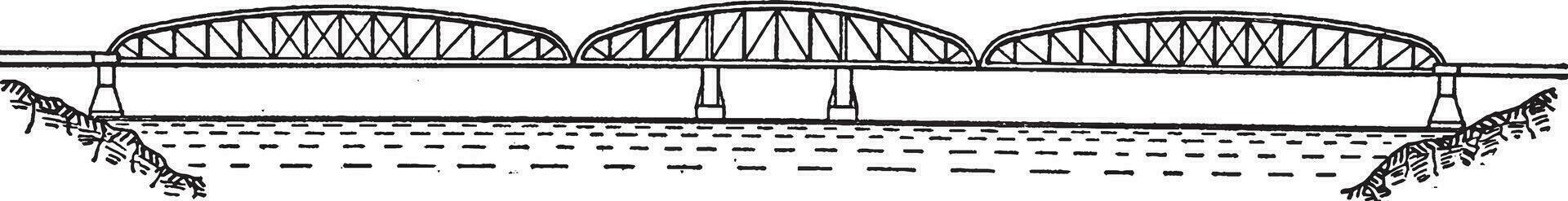 Jubiläum Brücke, Jahrgang Illustration. vektor