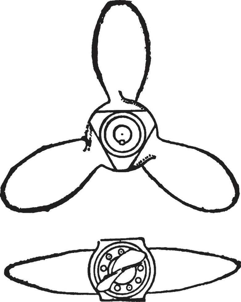 griffith propeller, årgång illustration. vektor