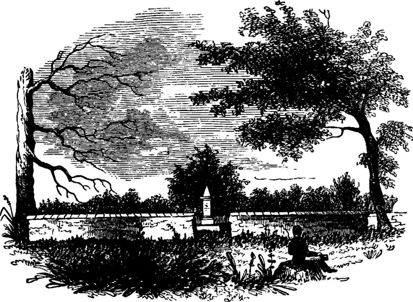 paoli monument, vintage illustration vektor