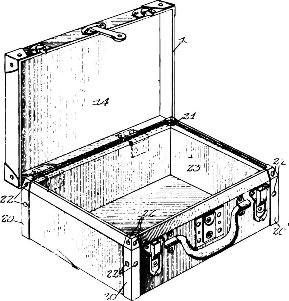 företag ändamål resväska årgång illustration. vektor