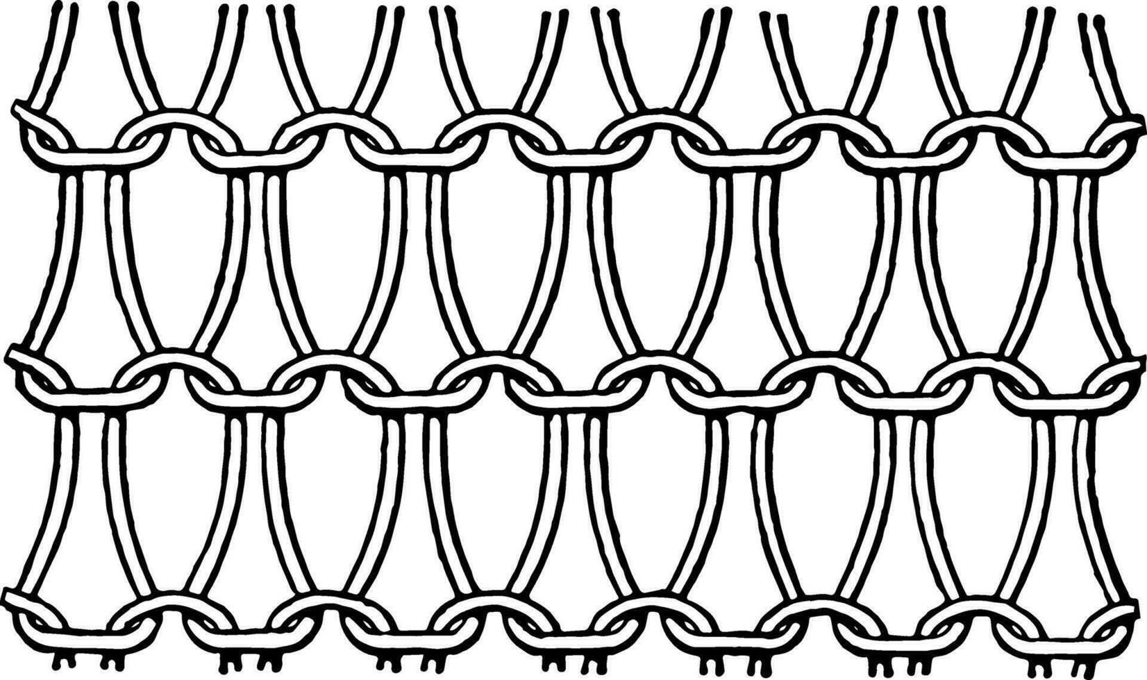 arrangemang av slingor i vanlig webb tillverkad på handram, årgång gravyr. vektor