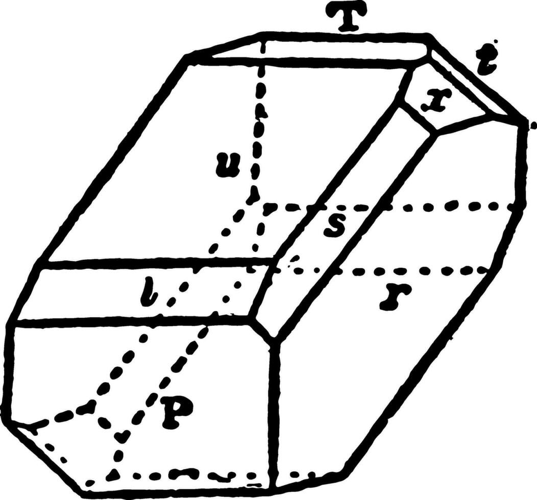 kristall av axinit årgång illustration. vektor