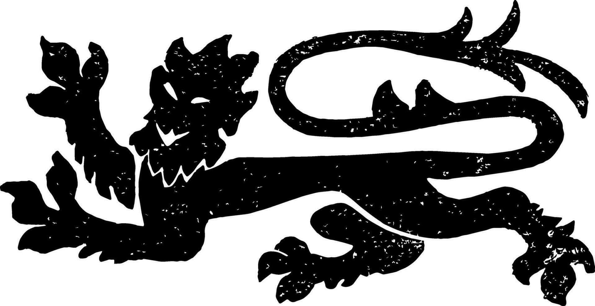 heraldisch Löwe allgemein symbolisiert mutiger Jahrgang Gravur. vektor
