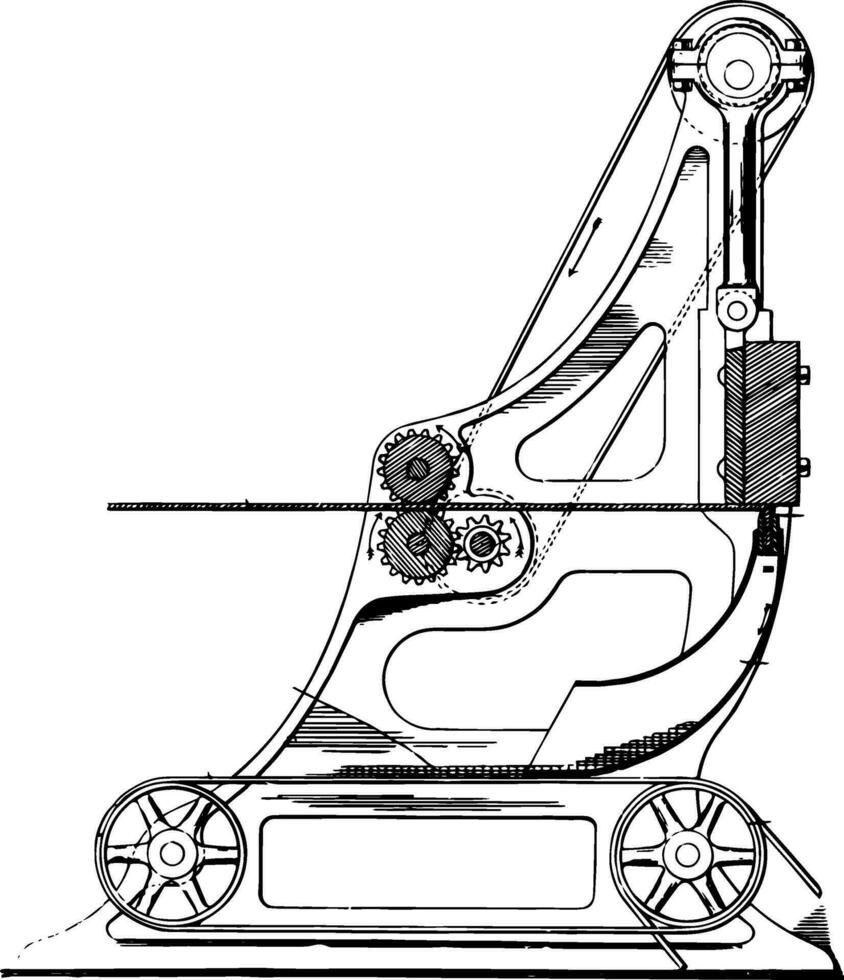 Zahnstocher Herstellung Maschine Jahrgang Illustration. vektor