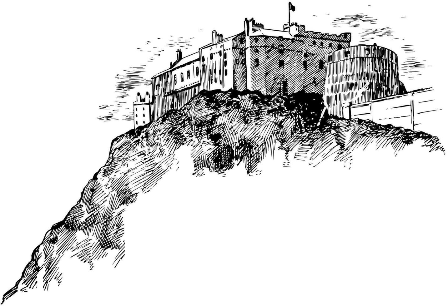 Schloss Jahrgang Illustration. vektor