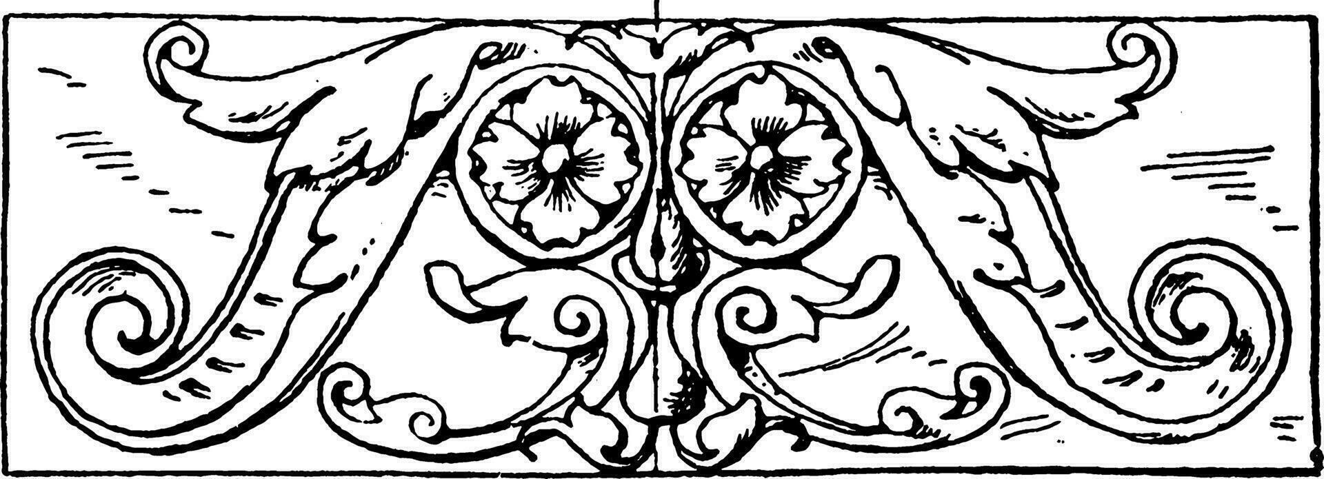 Ornament länglich Panel ist ein Deutsche Renaissance Design, Jahrgang Gravur. vektor