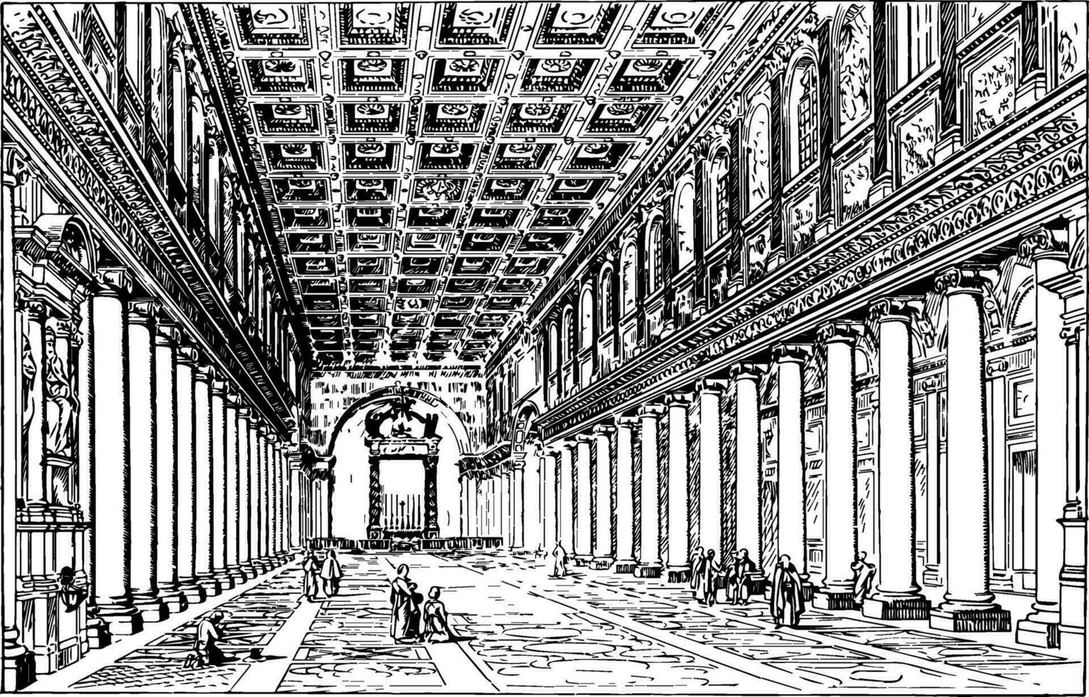 Santa Maria maggiore, im Rom gebaut in Kürze, Jahrgang Gravur. vektor