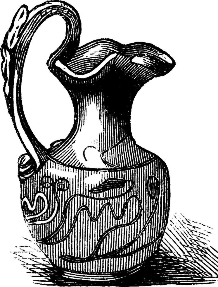 roman vas var produceras i enorm kvantiteter i gammal rom, årgång gravyr. vektor