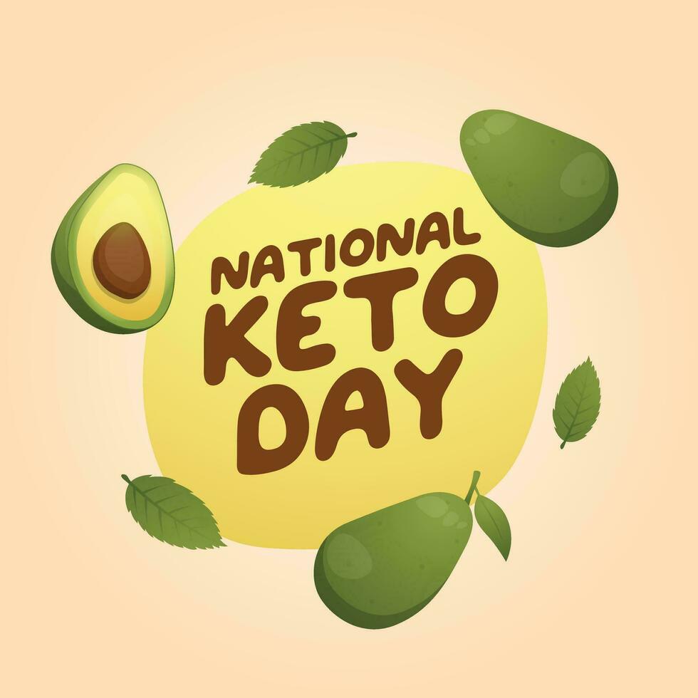 National Keto Tag Design Vorlage gut zum Feier Verwendung. Avocado Vektor Design. Avocado Vektor Illustration. eps 10.