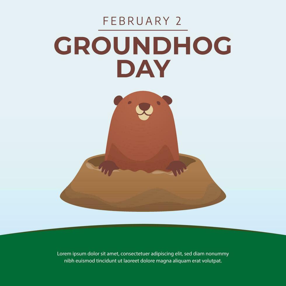 glad groundhog illustration omfamning de anda av vår i detta lekfull vektor design.