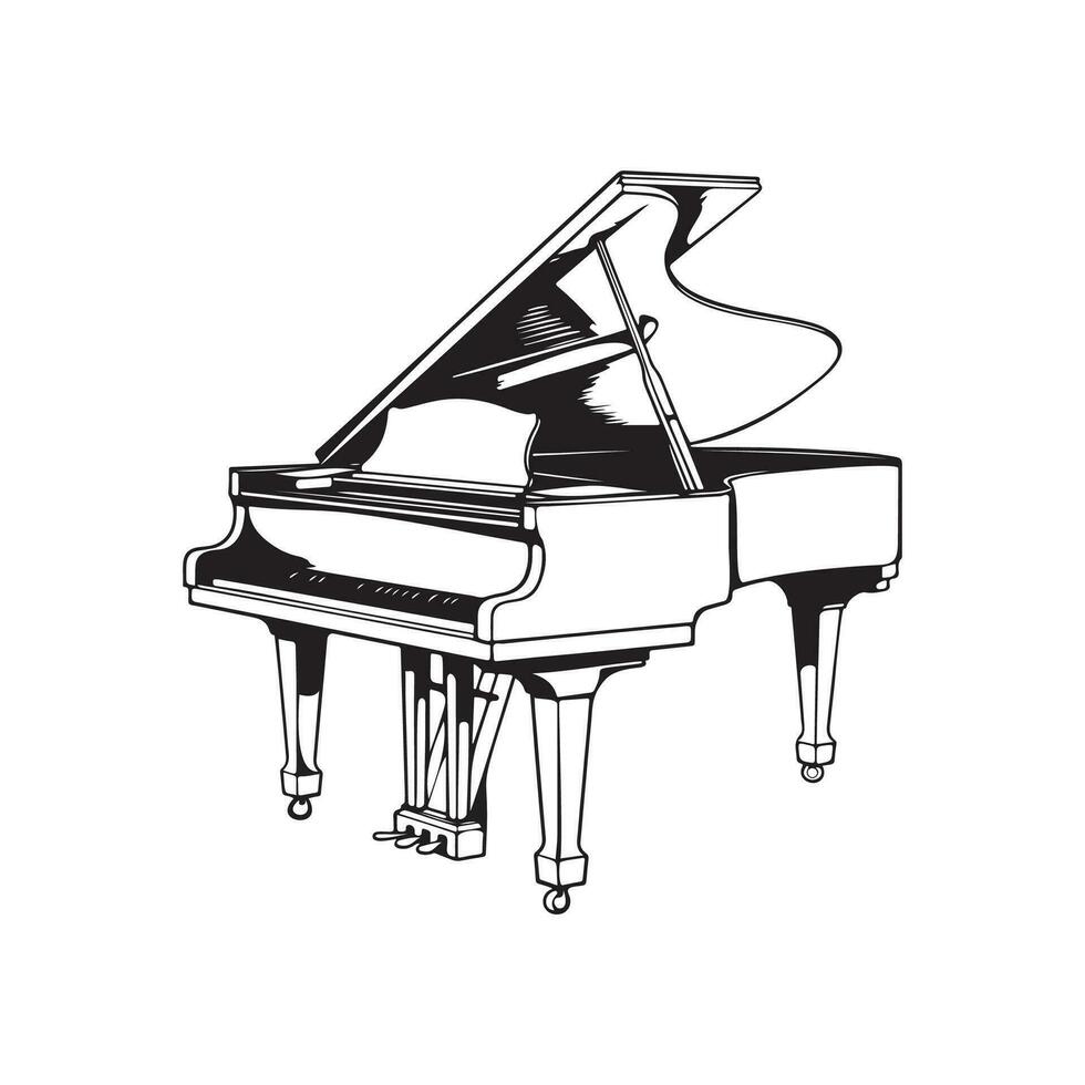 Klavier Bild Vektor, Illustration von ein Klavier vektor