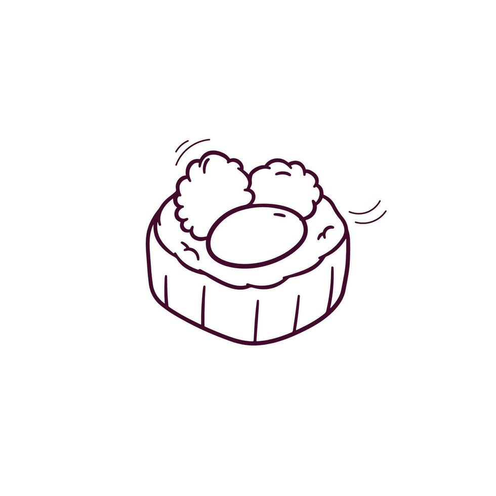 Hand gezeichnet Illustration von Sushi Symbol. Gekritzel Vektor skizzieren Illustration