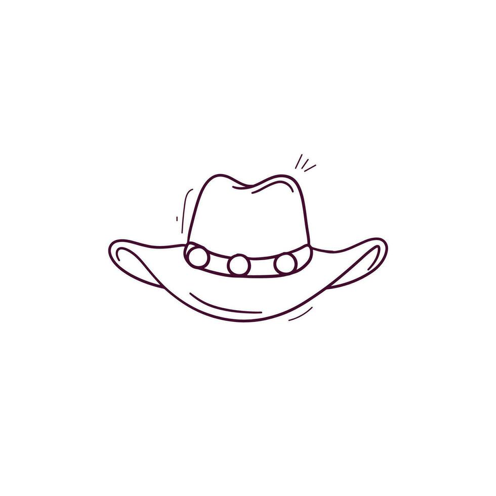 hand dragen illustration av cowboy hatt ikon. klotter vektor skiss illustration