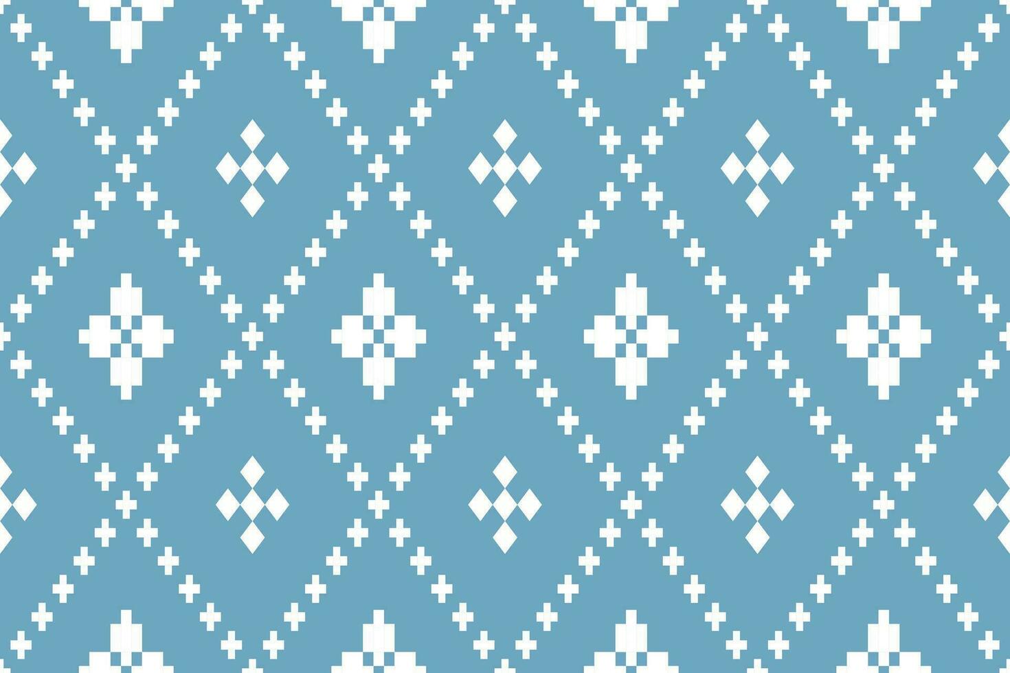 Indigo Marine Blau geometrisch traditionell ethnisch Muster Ikat nahtlos Muster Rand abstrakt Design zum Stoff drucken Stoff Kleid Teppich Vorhänge und Sarong aztekisch afrikanisch indisch indonesisch vektor