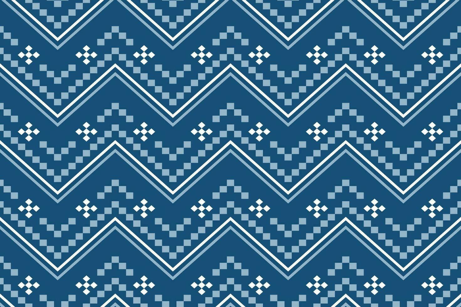 indigo Marin blå geometrisk traditionell etnisk mönster ikat sömlös mönster gräns abstrakt design för tyg skriva ut trasa klänning matta gardiner och sarong aztec afrikansk indisk indonesiska vektor