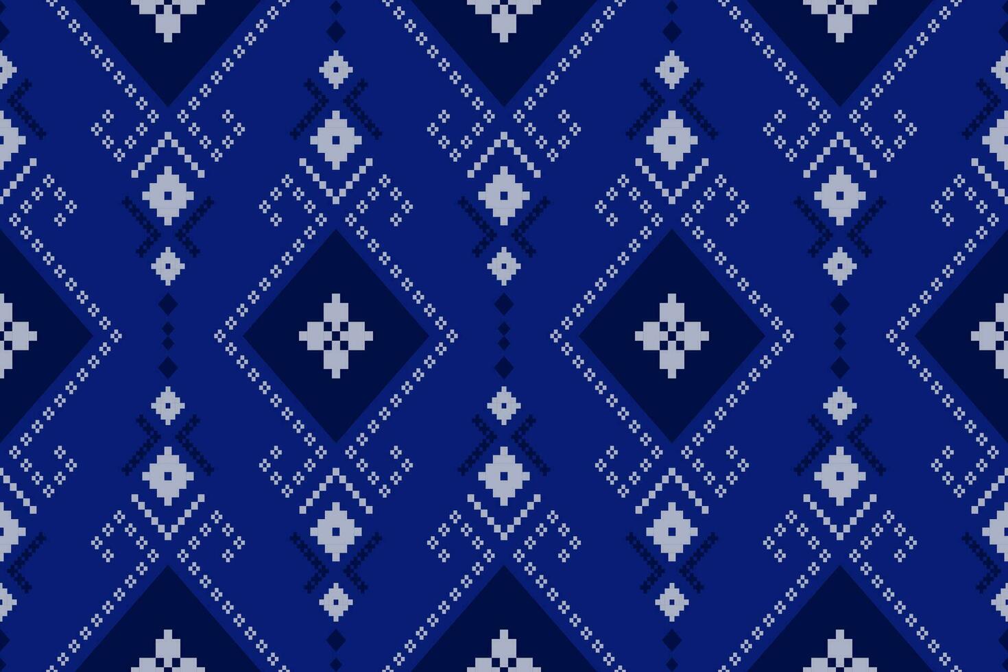 indigo Marin blå geometrisk traditionell etnisk mönster ikat sömlös mönster gräns abstrakt design för tyg skriva ut trasa klänning matta gardiner och sarong aztec afrikansk indisk indonesiska vektor