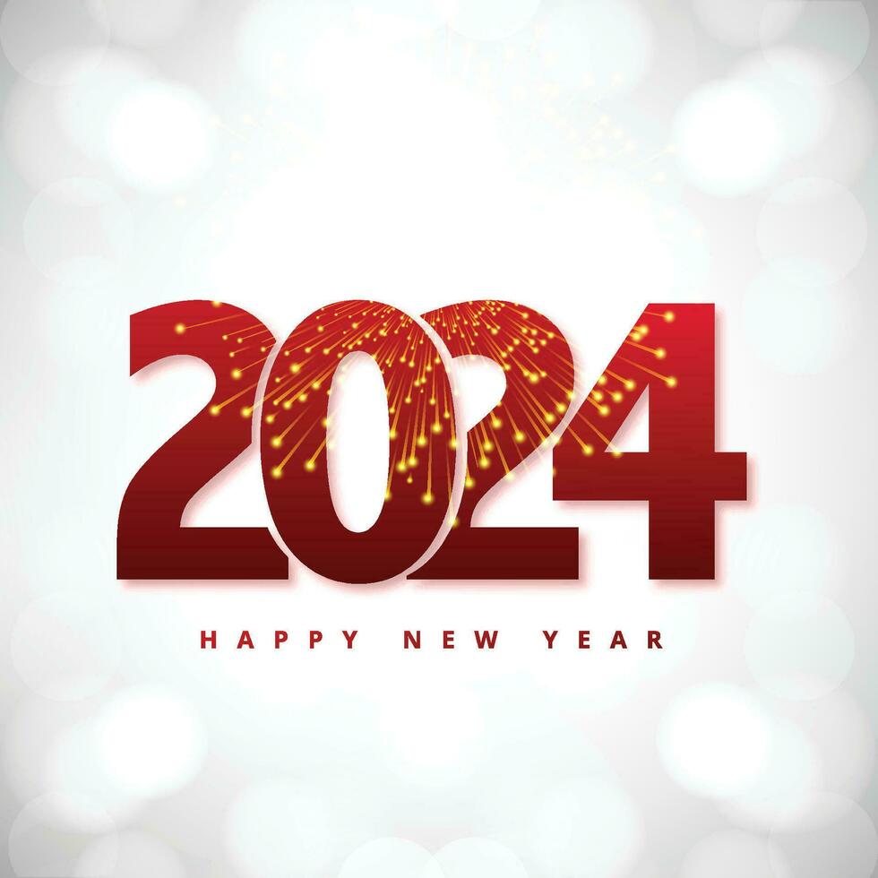 glücklich Neu Jahr 2024 Hintergrund mit glitzert Design vektor