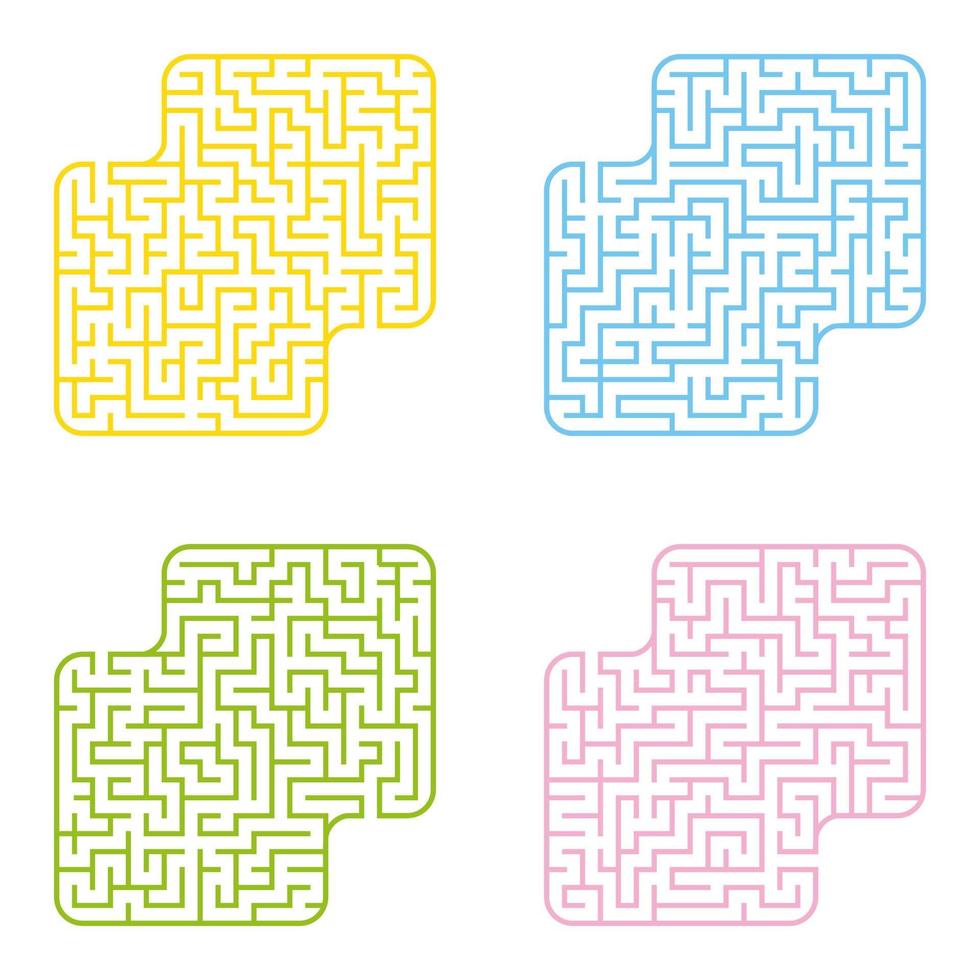 eine Reihe von Labyrinthen. Spiel für Kinder. Puzzle für Kinder. Labyrinth Rätsel. Cartoon-Stil. visuelle Arbeitsblätter. Aktivitätsseite. Farbe-Vektor-Illustration. vektor