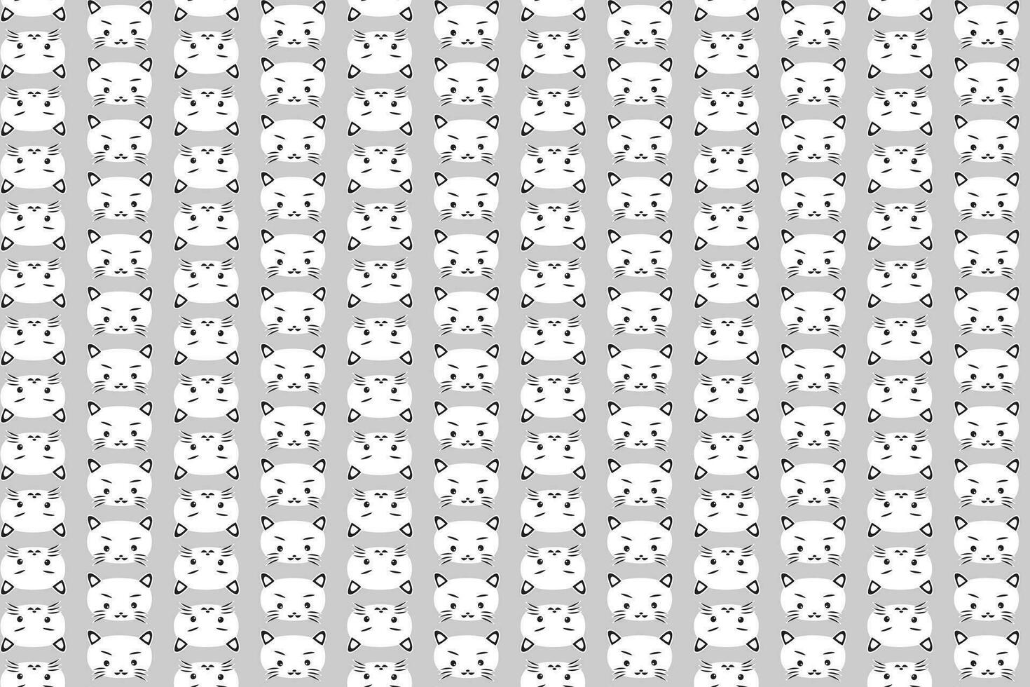 illustration de huvud av vit katt mönster på grå bakgrund. vektor
